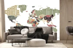 Fototapeta: Mapa świata z nazwami państw