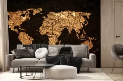 Fototapeta: Mapa świata z popękaną suchą strukturą