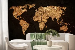 Fototapeta: Mapa świata z popękaną suchą strukturą