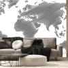 Fototapeta: Mapa świata z scribble effect w kolorze szarym