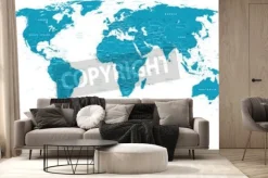 Fototapeta: Mapa świata ze znacznikami lokalizacyjnymi