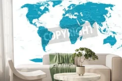 Fototapeta: Mapa świata ze znacznikami lokalizacyjnymi