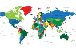 Fototapeta: Mapa świata-kraje