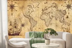 Fototapeta: Mapa zawierająca trasy eksploracji mityczne stworzenia i zabytki