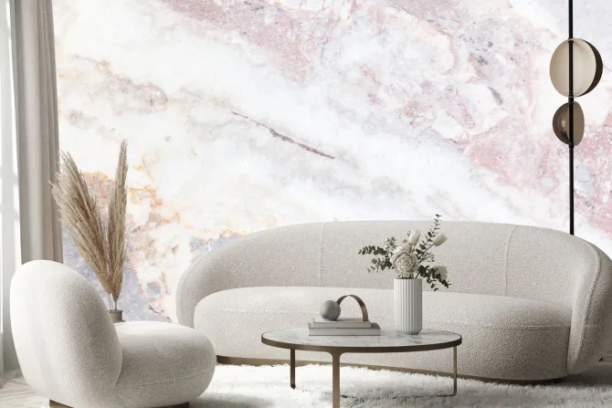 Fototapeta: Marmur kamienna tekstura z różowymi elementami