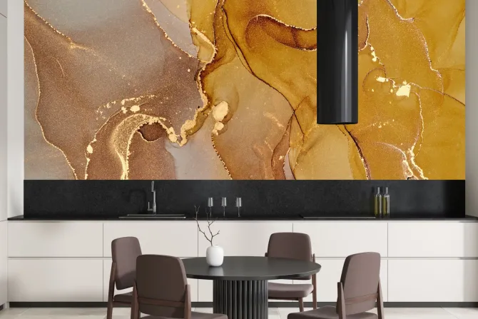 Fototapeta: Marmur w miedzianych odcieniach ze złotem