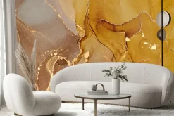 Fototapeta: Marmur w miedzianych odcieniach ze złotem