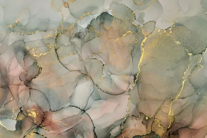 Fototapeta: Marmurkowe tło w stylu akwareli ze złotymi zdobieniami