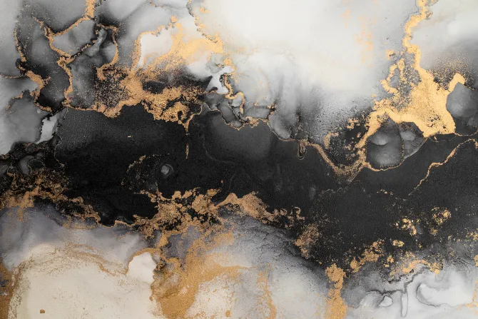 Fototapeta: Marmurowa czarno złota sztuka abstrakcyjna