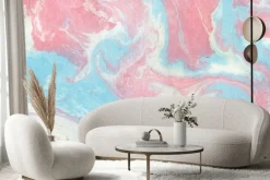 Fototapeta: Marmurowa tekstura różowy i niebieski kolor
