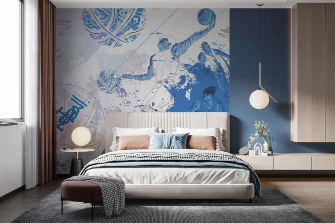 Fototapeta: Mężczyźni trenujący koszykówkę