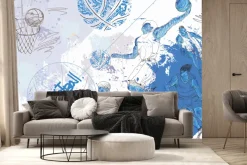 Fototapeta: Mężczyźni trenujący koszykówkę