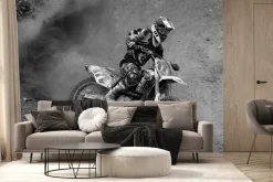Fototapeta: Mężczyzna jadący na motorze