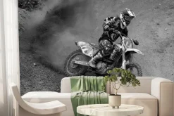 Fototapeta: Mężczyzna jadący na motorze