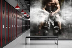 Fototapeta: Mężczyzna na siłowni i sztanga