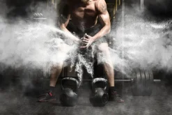 Fototapeta: Mężczyzna na siłowni i sztanga