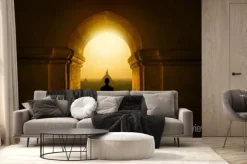 Fototapeta: Medytujący mnich w buddyjskiej świątyni