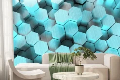 Fototapeta: Metal sześciokątne 3d świadczonych tła