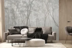 Fototapeta: Mglisty krajobraz drzew w parku