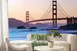 Fototapeta: Mglisty krajobraz poranek z widokiem na golden gate bridge