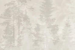 Fototapeta: Mglisty las iglasty w beżach minimalistyczny wzór