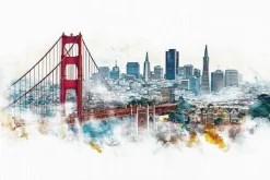 Fototapeta: Miasto malowane z wysokimi budynkami