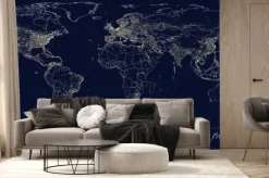 Fototapeta: Miasto ziemi świeci mapę polityczną