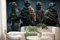 Fototapeta: Military soldiers are together. realism style detailed picture