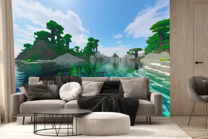 Fototapeta: Minecraft krajobraz