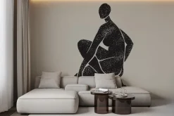 Fototapeta: Minimalistyczny rysunek kobiety w czerni