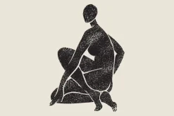 Fototapeta: Minimalistyczny rysunek kobiety w czerni