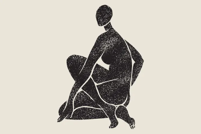 Fototapeta: Minimalistyczny rysunek kobiety w czerni