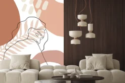 Fototapeta: Minimalistyczny portret kobiety z abstrakcyjnymi elementami