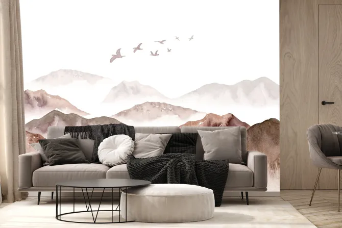 Fototapeta: Minimalistyczny krajobraz gór