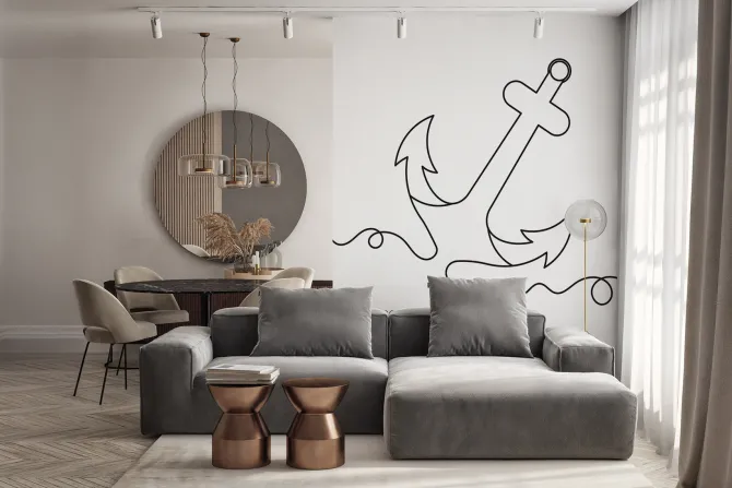 Fototapeta: Minimalistyczny szkic kotwicy