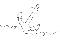 Fototapeta: Minimalistyczny szkic kotwicy