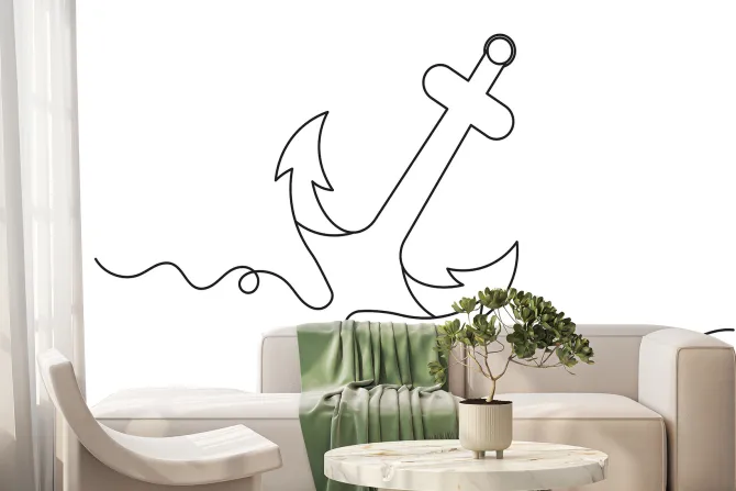 Fototapeta: Minimalistyczny szkic kotwicy