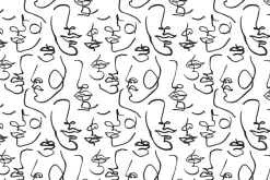 Fototapeta: Minimalistyczne twarze line art nowoczesna abstrakcja