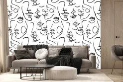 Fototapeta: Minimalistyczne twarze line art nowoczesna abstrakcja