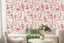 Fototapeta: Minimalistyczne twarze line art nowoczesna abstrakcja