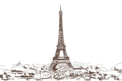 Fototapeta: Minimalistyczny szkic wieży eiffla w paryżu