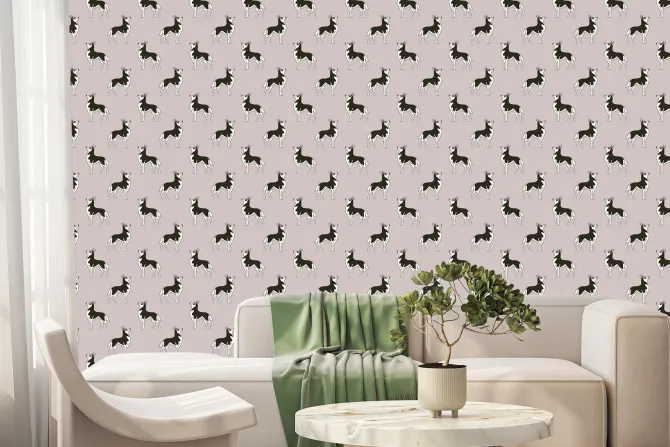 Fototapeta: Minimalistyczny wzór w czarno białe psy