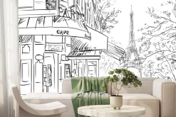 Fototapeta: Minimalistyczna ilustracja ulicy w paryżu