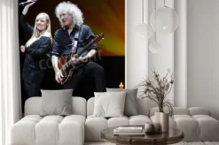 Fototapeta: Minsk, belarus - march 21, 2014 brian may from queen performs