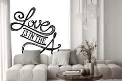 Fototapeta: Miłość jest w powietrzu - ręczne cytaty, czarny na białym