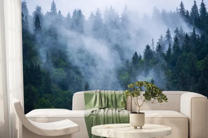 Fototapeta: Misty mountain landscape