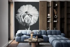 Fototapeta: Młoda baletnica w czarno-białych kolorach