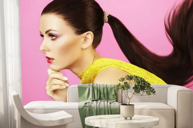 Fototapeta: Moda zdjęcie piękne kobiety z kucykiem