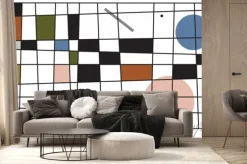 Fototapeta: Modern art (abstract art) imitation pattern with retro style