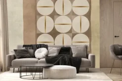 Fototapeta: Modern belge cement texture and geometric pattern